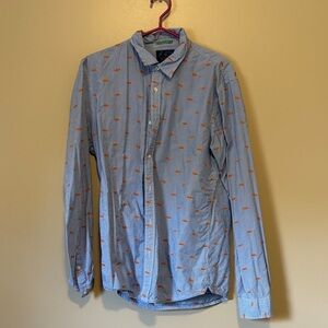 Scotch & Soda Blue Shirt with Orange Lips